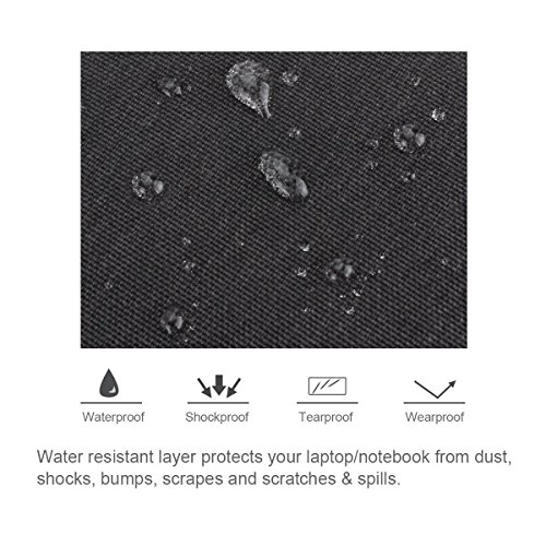 Zikee 17,3 Zoll wasserfeste und 360° stoßfeste Messenger-Bag als Schutz für Ihren Laptop/Notebook mit Handgriff und Schultergurt für Schule, Studium, Reisen und im Büro und für geschäftliche Nutzung (Schwarz) - 5