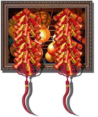 Chinese New Year Firecrackers 3D Wall Sticker Home Decor Mural