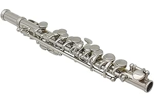 SONK Piccolo, Ensemble de Piccolo en C plaqué Argent détachable avec Chiffon de Nettoyage Tournevis étui Rigide en Cuir PU, Instrument de Musique Piccolo pour débutant(Argent)