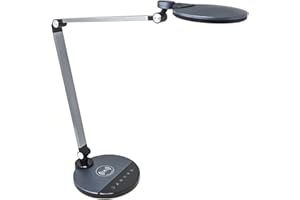 FeinTech LTL00620 lampa biurkowa LED, funkcja ładowania, bezprzewodowe ładowanie indukcyjne, ładowanie bezprzewodowe, srebrno-szara