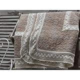 Colcha marca SYLT Beige/crema de ganchillo punta 130 x 180
