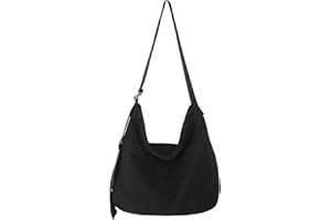 X SIM FITNESSX Unisex Umhängetasche Canvas Tasche Oxford Schultertasche Damen Shopper Tasche Fashion Stofftasche für Alltag/Büro/Schule/Reisen (Schwarz)