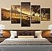 Produktbild Lvabc Hd Drucke Leinwand Malerei Dekoration 5 Stücke Kuh Tier Wohnzimmer Wandkunst Modulare Berg Bilder Baum Kunstwerk Poster-120X100Cm