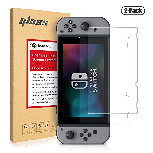 Preisvergleich Produktbild tomtoc Displayschutzfolie für Nintendo Switch, 2 Stück Premium 0,33mm Glassschutzfolien Schutz für Switch Konsole