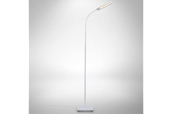 B.K.Licht lampadaire salon, platine LED 6,5W, luminosité réglable, tête flexible, choix de lumière: blanc chaud, neutre ou froid, fonction TOUCH, lampadaire moderne chambre bureau salle à manger