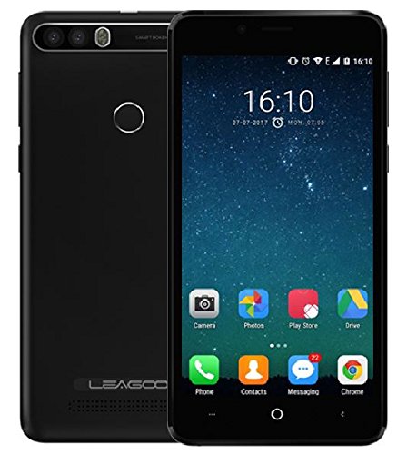 LEAGOO KIICAA POWER - 5 pollici Android 7.0 Smartphone 3G con batteria 4000mAh, fotocamere triple (5MP + 5MP + 8MP), Quad Core 1.3GHz 2GB di RAM 16GB Impronta digitale - Nero