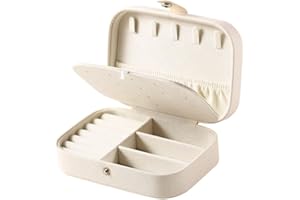 Chelory Jewellery Box Small Jewellery Organiser Travel Jewellery Case Storage for Women Girls, Premium Faux Leather Double Layer Jewelry Boxes Organiser for Rings Earrings Necklace Bracelets