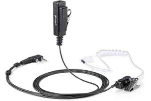 Zeadio Tubos de vigilancia acústicos con Auriculares y moldes auditivos para Radio walkie Talkie Kenwood Baofeng HYT 2 Pin
