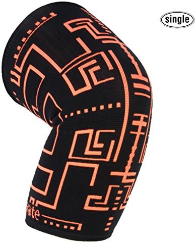 Actervate compression knee sleeve brace | Aztec | men &amp; women support protection for sport, running, basketball &amp; crossfit wraps ideal for yoga. Orthopedic arthritis knee relief (Orange, Medium)