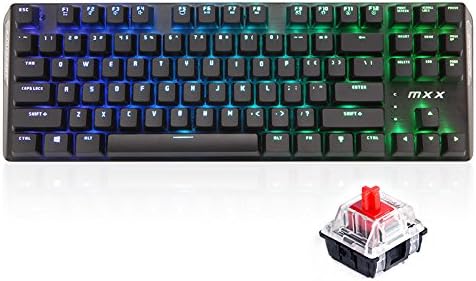 Rantopad MXX Chroma RGB Backlight Gaming Mechanical Keyboard - 87 Keys, Black Aluminum Cover, N-Key Rollover (Red Switches)