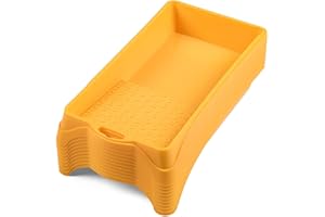 HARDY WORKING TOOLS 10 x tacka na farbę, szerokość 16 cm, długość 30 cm, wanienka lakiernicza do farb ściennych, akcesoria malarskie, tworzywo sztuczne, żółta, A0146-221030, 16 x 30 cm