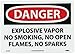 Produktbild NMC D521RB OSHA Sign, Legend "DANGER - EXPLOSIVE VAPOR NO SMOKING NO OPEN FLAMES NO SPARKS", 14" Length x 10" Height, Rigid Plastic, Black/Red on White by NMC