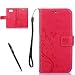 Produktbild Samsung Galaxy Alpha G850 Hülle, Samsung Galaxy Alpha G850 Schutzhülle, Alfort 3 in 1 Lederhülle Fashion Design Premium PU Leder Hohe Qualität Tasche Case Cover Kasten Abdeckung Wallet für Samsung Galaxy Alpha SM-G850 4.7" Smartphone Funktion Standfunktion Unterstützte Telefone und Magnetverschluss mit Schmetterling ( Rote ) + Alfort Schwarz Stylus Pen