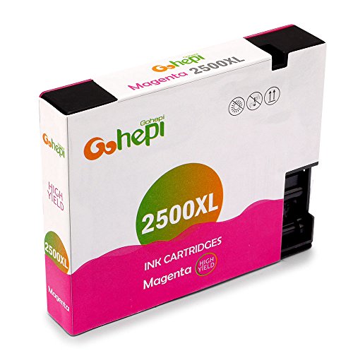 Gohepi 2500XL Kompatibel für Druckerpatronen Canon PGI-2500XL, Schwarz/Blau/Rot/Gelb 4er-Pack Arbeiten mit Canon MAXIFY MB5350 MB5050 iB4050 MB5450 MB5155 MB5150 iB4150 MB5455 Patronen - 4
