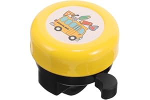 TPZORJX 1pcs niños timbre de la bicicleta, mini aluminio fuerte timbre de la bicicleta, los niños en bicicleta, accesorios de bicicleta de montaña,lindo amarillo de dibujos animados autobús escolar