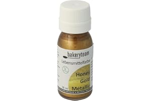 ‎BAKERYTEAM bakeryteam vegane Lebesnmittelfarbe Metallicfarbe Honey-Gold für eleganten glänzenden Touch 18 ml