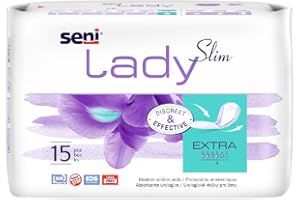 Seni Lady Slim - Almohadillas grandes para control de vejiga | Incontinencia ligera | Altamente absorbentes, agradables a la piel | Tamaño 330 mm | Paquete de 1 | 15 unidades