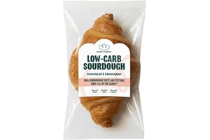 Robert Andrew Low Carb Sourdough Chocolate Croissant – 20.2g Carbs, 17.9g Protein, Low Sugar High Fibre Keto Snack, Diabetic Friendly Sweet Treat – 110g