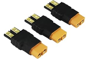 OliYin 3pcs Male TRX Traxxas to Female XT60 Connector RC Wireless Charger Adapter LiPo(Pack of 3)