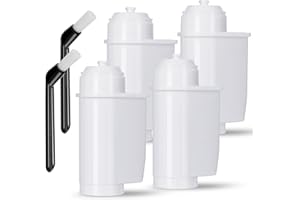 CONTEVER Lot de 4 filtres à eau pour Brita Intenza, TÜV SÜD Certified, 4 filtres à eau pour machine à café automatique Siemens EQ Series, EQ 6, EQ 9, Siemens TZ70003, TCZ7033, avec 2 brosses (lot de 4)