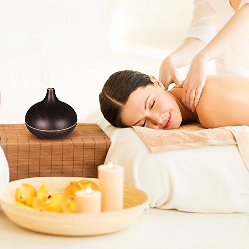 Aroma Diffuser , 300ml Luftbefeuchter Ultraschall Humidifier Aromatherapie Diffusor für Babies Kinder Haus Yoga Büro usw.?Holzmaserung) - 5