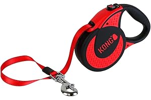 KONG Ultimate Hundeleine, einziehbar, extra groß, Rot, 5 m Klebeband