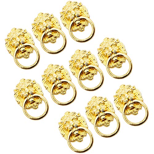 Preisvergleich Produktbild Creatwls Metall Löwe Kopf Design Möbelgriff Schrankgriff Möbelknopf Zink-Legierung Schrankgriff Kabinett Griff Kleiderschrank Knopf Möbelzubehör - 10pcs