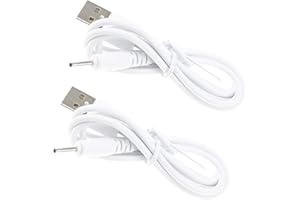 RuenTech Adaptador de cargador USB DC de repuesto de 2,0 mm, fuente de alimentación CC 5 V, compatible con 2,0 mm de vástago jack para tableta, lápiz de carga (2 unidades)