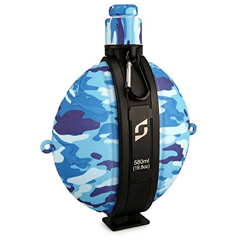 SMARDY Premium Camouflage Outdoor Borraccia Bottiglia di Campo - Forze Armate, Stile Esercito Americano con Bussola - BPA Free Senza Bisfenolo
