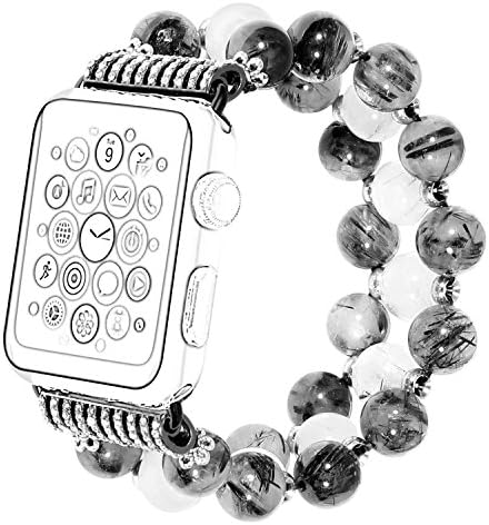 Strap Armband For Apple Watch 38 mm Fashion Retro Elasticated Stretch Strap Bracelet Colourful Beads Replacement Band Strap Watch Band for Apple Watch Series 3 Series 2 Series 1 All Versions, 7, 42 mm