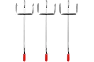 Wobekuy 25Pcs 100Mm Hooks Slat Wall Retail Display Shop Peg Hang Fits Home Hanger Chrome Metal 1-1.5Kg Loading