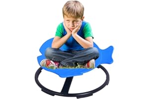 BAOBAJIU Sensory Spinning Carousel Chair for Kids 3-12 Years - Wobble Chair for Balance, Physical Therapy & Sensory Seating - Ideal Autism Toy Chair - Children's Desk Chair (Size : Sensory spinning chair Navy