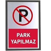 Usin Metal G&uuml;m&uuml;ş 14X20 CM Yapışkanlı Park Yapılmaz Uyarı İkaz Tabelası Levhası