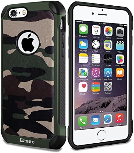 Epxee iPhone 6 Case, iPhone 6S Case, Shockproof [Heavy Duty Protective] Silicone Bumper Phone Case Cover [for Apple iPhone 6/iPhone 6S] - (Camouflage-001)