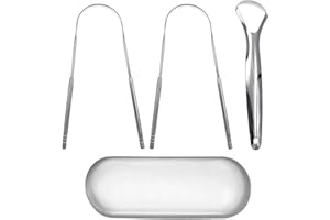 OTAIVE 3PCS U-shaped Round Tongue Scraper with box,Effective Cleaning Tongue Cleaner,Sturdy Tongue Scraper Stainless Steel,Portable Lightweight Dentist Approved Tongue Cleaner for Adults Kids(Silver)