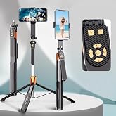 Coverzone 3 Eksen Anti Shake Stabilizasyonlu Selfie &Ccedil;ubuğu Tripod 170 cm Uzatılabilir Al&uuml;minyum G&ouml;vde 10 m Bluetooth Kumanda 
