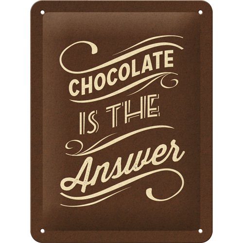 Nostalgic-Art 26159 Word Up Chocolate is the Answer, Blechschild, 15 x 20 cm