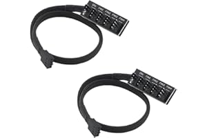 upHere gaming PWM 4 Pin Cable répartiteur,Ventilateur d'ordinateur Fan Splitter Câble Convertisseur 1 à 5 de Ventilateur câble d'alimentation,2 Pièces (FH5-2)