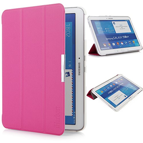 Iharbort® Samsung Galaxy Tab 4 10.1 Funda - ultra delgado ligero Funda de piel de cuerpo entero para Samsung Galaxy Tab 4 10.1 (T530 T535), con la función del sueño/despierta (rosa caliente)