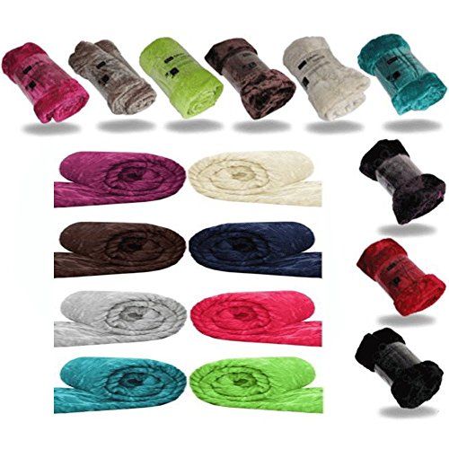 E4Emporium Luxury Soft Warm Throw Blanket, Mink Faux Fur Throw Blanket Perfect for Sofa, Chair, Couch, Bed (Blackcurrent, Single)