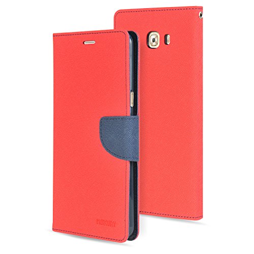 MOONCASE Galaxy C9 Pro Case, Premium PU Leather Flip Kickstand Case Cover  for Samsung Galaxy C9 Pro Bookstyle Folio Wallet Case Red
