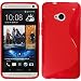 Produktbild PhoneNatic Case für HTC One Hülle Silikon rot S-Style + 2 Schutzfolien