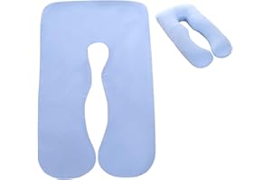 ACUNNY Funda De Cojín De Embarazo En Forma De U, Almohada De Maternidad Completa, Funda De Reemplazo, Almohada Del Cuerpo, Funda Extraíble Y Lavable, Soporte Abdominal, Almohada De Dormir Lateral