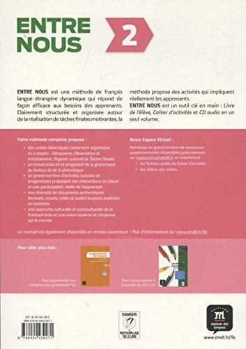 Book's Cover of Entre nous 2 A2 : Livre de l'élève + cahier d'activités (1CD audio)