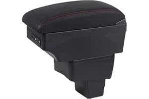 FYCXUM Car Armrest Box for Mazda 2 CX-3 2018-2020, Double Layer Leather Center Console Arm Rest Organizer Rotatable with Cup Holder Ashtray 3 USB Port Interior Accessories