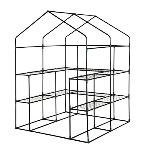 Songmics Foliengewächshäuser Tomatenhaus mit 140 g/m² PE 143 x 143 x 195 cm GWP12L - 5