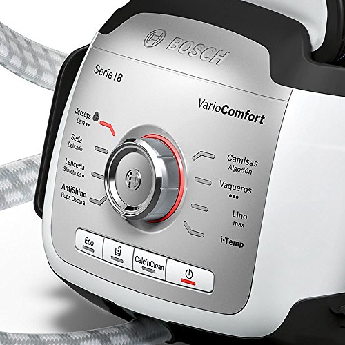 Bosch TDS8030ES Serie 8 - Centro de planchado, 2.400 W, 6.8 bares, con 480 g de supervapor, función iTemp y función ECO, color blanco y gris