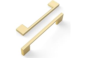 Amerdeco 10 pezzi Maniglie per Mobili da Cucina Distanza fori 128mm Oro Maniglie cucina armadietti in acciaio Lega di zincoper mobili da cucina per mobili UK0035