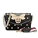 Produktbild SHRJJ 2018 Sommer Mini Schnalle Handtaschen Leder Gesteppt Kette Tasche Bienen Und Perlen Mode Schulter Umhängetasche Baby Wickeltasche Mama Tasche,Black-21 * 8 * 15cm