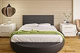 Tapizado en piel ecológica Hogar24 Es Cabecero tapizado, válido para Cama 135 y 150 cm, Negro, 155x55x3